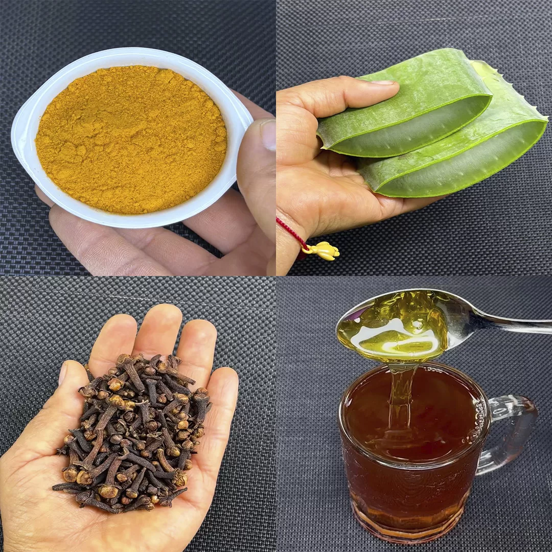 Aloe vera, clavo, cúrcuma y miel